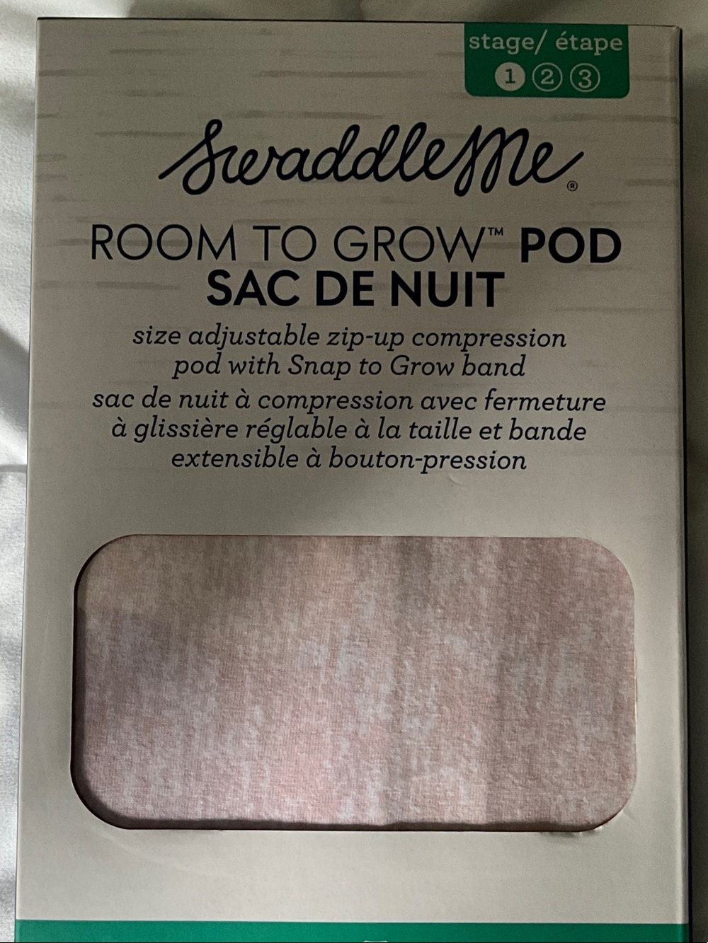 SwaddleMe Blush Pink Room to Grow Pod Zip-Up Sleep Sack, NewinBox